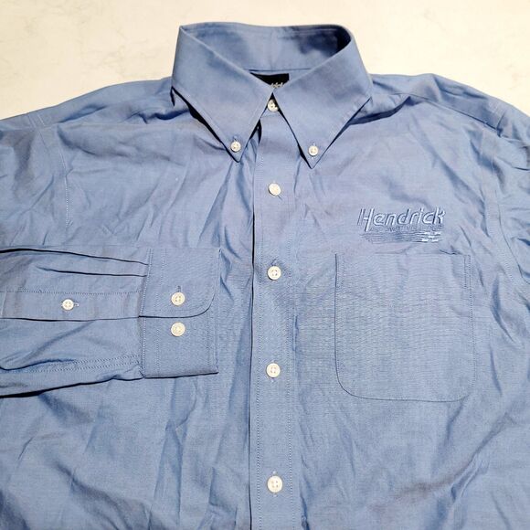 Team Hendrick Collection By Oobe Men's 16 1/2 34/35 L/S Blue Employee Tech Shirt - Picture 1 of 12